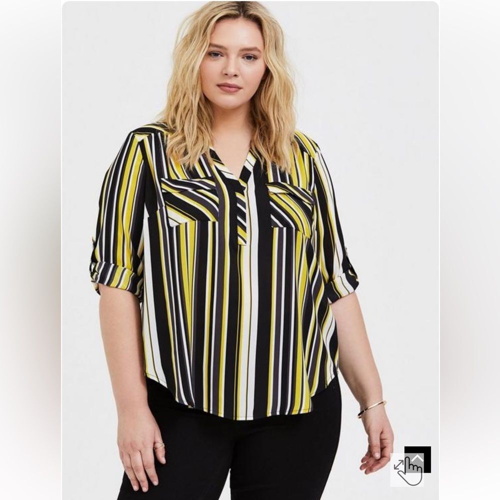 TORRID: Harper Georgette Pullover 3/4 Sleeve Blouse